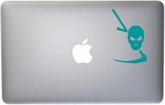 Grim Reaper Skull Vinyl Decal for MacBook, Laptop or Other Device 5 Inch (Turquoise)