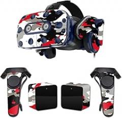 MightySkins Skin Compatible with HTC Vive Pro VR Headset - Red Camo | Protective, Durable, and Unique Vinyl Decal wrap Cover | Easy to Apply, Remove, and Change Styles | Made in The USA