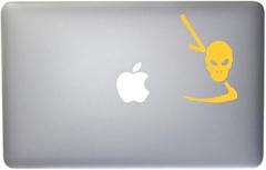 Grim Reaper Skull Vinyl Decal for MacBook, Laptop or Other Device 5 Inch (Yellow)