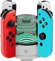 TREE.NB 7 Colors LED Switch Joy-Con Charging Station Compatible with Nintendo Switch/OLED, Portable Controller Charger Dock with LED Indication and Charger Cable