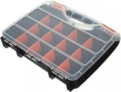 Multi-use Plastic Parts Organizer Box with Dividers Small Electronic Components Storage Bin Tool Storage Container for Garage Closet and Vehicle