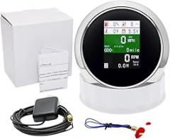 AD 6in1 Multi-Functional Gauge 85mm GPTS SpeedoTrackier Metier TachoTrackier Metier OriI Pressure Fuuel Level Gauge 9-32V Boat Car Motorcycle New 2026 High for Reliable Electronic Component