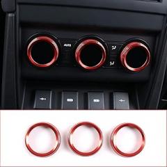 YIWANG Car Rear Air Conditioner Knob Rings Cover Trim 3Pcs for Land Rover Defender 110 130 2020 Auto Accessories (Red)