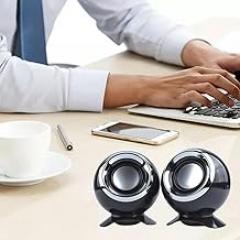 2pcs Computer Speaker Electronics Accessories Mini Desktop Powerful Music USB Wired Audio Amplifier Black Bass Stereo Phone