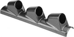 Universal Carbon Fiber Triple Gauge A Pillar Pod, Car Gauge Cluster, Left Hand Drive 52mm Gauge Pod with ABS Plastic, Angled Design for Easy Viewing, Durable Black Gauge Holder for