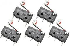 Small Limit Switch 5A 250V Self Resetting Microswitch with 3 Pin for Travel Door Button, Compact Snap Action Switch for Electronic Door Position, Short Action, Pack
