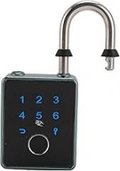 Smart Fingerprint Padlock, Keyless Biometric Gym Locker Lock Electronic Digital BT Password Card Key App Control Lock for Locker Outdoor Fence Gate Storage Pool (TT