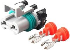 1/5/10/20/50 Sets 2 Pin Electronic Fan Headlamp Wiring Socket Power ABS Pump Black Water Proof Connector 15363990(2p Female,1 Set_2P)