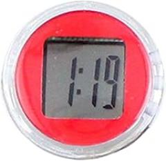 Motorcycle Handlebar Mount Clock Car Mini Electronic Clock Scooter Dashboard Watch- Red