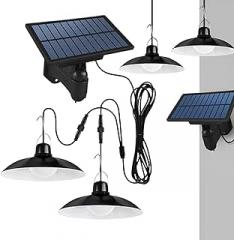 Solar Shed Lights, Work Light with 2 Heads, Waterproof Solar Powered Lamp for Balcony Garden Shed Backyard Barn Garage Chicken Coop