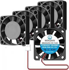 WINSINN 40mm 12V Fan - Hydraulic Bearing High Speed 8500 RPM 4010 Cooling Fan Replacement for 3D Printer/DVR/PC/Electronics, 30cm Cable with XH2.54-2PIN, Brushless 40x10mm (5Pcs)