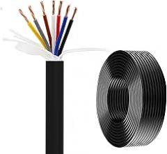 Insulated Stranded Tinned Copper Wire, TRVV 2C/3C Unshielded High-Flex Drag Chain Cable Copper PVC for CNC Robot Auto 25/50/100ft(25ft,0.50mm²-2C)