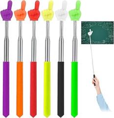 6 Pcs Pointer Finger Stick,Retractable Colorful Finger Pointer Stick,Mini Retractable Pointers Sticks for Classroom Teacher,for Whiteboard, Blackboard Effective Presentations(6 Color)