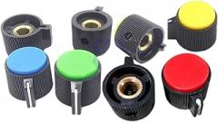 5PCS/Lot Multi-Color 6 Mm Knurled Shaft Insert Dia. Potentiometer Rotary Control Knobs Switch Knob 16mm Diameter X 23mm Height New 2025 for Arrival High Reliable Electronic Component, Quality