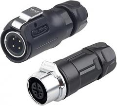 1Pcs M12 Tiny Industrial Connector 2 3 4 5 6 7 8 Pin Waterproof 100V/125V AC Power Cable Connector for Electronic Instruments(4 Pin Set)