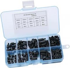 180pcs Nylon Thread Standoffs and Spacers with Plastic Storage Box for Electronics Boards and Projects Anticorrosive Complete Specifications
