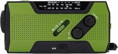 Emergency Radio, Portable Rechargeable AM FM Weather Band Solar Hand Crank Radio with Flashlight, SOS Alarm and 2000mAh Power Bank for Outdoor Camping Emergency