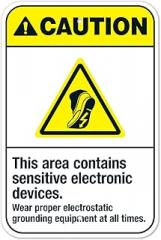 This Area Contains Sensitive Electronic Devices Metal Sign 8 x 12 Inch for Garage, Workplace, Warehouse