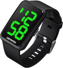 TOOCAT Simple LED Large Digital Display Electronic Watch Outdoor 50 Meters Waterproof Rubber Strap Men Women Teenagers Student Watch