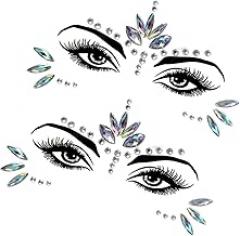 2 Count Electronic Dance Music Face Decals Quick Stick Breathable For Concerts And Themed Parties Quick Apply Skin