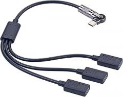 USB C Extension Cable with 180 Rotation 1M to 3F Adapter for Phone Charging Data Electronics Cable