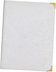 Restaurant Menu Covers Holder Menus Folder Metal Corners for List, Drinks 3 Pages 6 Views Menu Book for Bar Restaurant, White