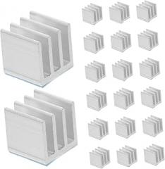 Heatsink Cooling Fin Replacement Block 20pcs Metal Heatsink Adhesive Heat Sink Fin Block Replacement for Electronics