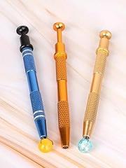 2-Piece Jewelry Pickup Tools with 4-Prong Tips, Precision Grabber for Small Objects, IC Chips Electronic Components Nails, Gold and Blue