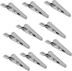 10Pcs Stainless Steel Crocodile Clips Durable Testing Metal Alligator Clamps for Easy Operation Compact and Reliable Connection Electronic Testing