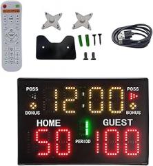 REAGAR Digital Scoreboard, Battery Powered Electronic Basketball Scoreboard,Portable Tabletop Digital Scoreboard with Remote,Professional Score Clock Score Keeper