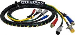 Tectran 4-in-1 Auxiliary ABS Airpower Line Wrap Set | 12’ Length | Tractor-Trailer Semi Hook-Up | Flexible Grips | 1/2