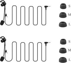 MIMIRACLE 2 Pack Referee Headset, Left-Ear in Ear HiFi Earphone Earpiece Fit for V6 V4 FBIM Football Soccer Coach Intercom