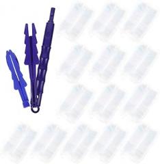 Artibetter Disposable Cleaning Duster Set with 1 Short and 1 Long Handle, 20 Replaceable Non-Woven Fiber Heads, Microfiber Remover for Home, Car, Furniture, and Ceiling Fan Cleaning