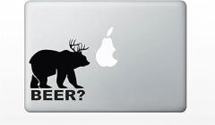 Bear Deer Beer Laptop Decal Vinyl Sticker Mac Book Pro Skins Decals Stickers Laptop Decorative Computer Accessory Electronics Vinyl