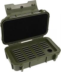 YARNOW Storage Case Double-Layer Shockproof Container for Outdoor Activities Camping and Fishing Water Tight for Electronics and Gear Green