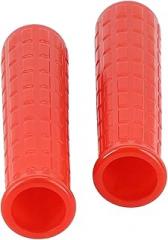 for 2 Pcs Wheelbarrow Rubber Handles Replacement for Round Tubes, 114mm Length with 12/16/19/20mm Diameter, Red Non-Slip Grip for Secure Handling on Garden and Job(114 x 20mm)