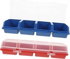 Uonlytech 2Pcs Screw Organizer Box with Removable Dividers Stackable Hardware Storage Case for Electronic Parts and Small Parts Storage