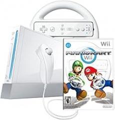 Wii Console with Mario Kart Wii Bundle - White