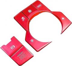 7Pcs Red Electronic Handbrake Multimedia Button Cover Trim for Mazda 3 6 CX-5 CX-9 2016-2020 Center Console Sticker