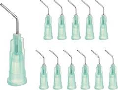 uxcell 12 Pcs Pre Bent Dispensing Needle Tips, 21 Gauge Stainless Steel 45 Degrees Bent Dispensing Tips 0.5