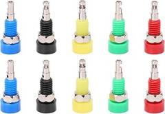 10pcs 2mm Banana Jack Socket Female Adapter Panel Mini Binding Post, Easy Installation for Electronic Instruments, High Conductivity, Sturdy Brass and ABS Material, Multi Color O