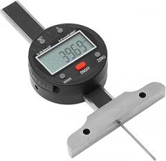flexman 0~2In/0~50.8mm Digital Depth Gauges, 0.01Mm/0.0005in Accuracy LCD Display Stainless Steel Electronic Depth Indicator Measuring Tool with Data Interface