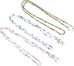 Milisten 3 Pcs Women’s Colorful Glasses Lanyard Eyeglass Chain Spectacle String Anti-slip 70cm Strap Set for Eyewear Accessory Mask Holder