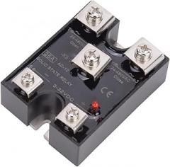 Electronic Parts KB25DA 25A Single Phase Solid State Relay 1NO 1NC SSR DC3-32V Controlled AC24-480V Thickened Heat Sink Base Plate Red Indicator