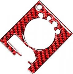 CNxinn10 Adjust Control Cover Dim Light Trim Button Trim Red Left Hand Carbon Fiber for Dodge Ram 1500 2500 3500 13-2018 1Pc
