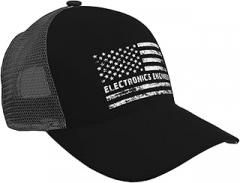LOKLNEYK Electronics Engineer American Flag Baseball Cap for Men Women Trucker Hats Mesh Back Cap Adjustable Breathable Hat Baseball Cap Dad Hats
