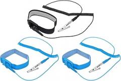 MECCANIXITY 3 Pack ESD Anti Static Wrist Strap Adjustable Antistatic Bracelet Set Wire Alligator Clip for Computer Electronics Repair 2 Blue 1 Black