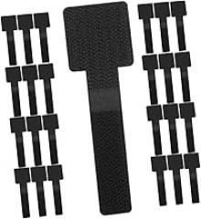 TEHAUX 50pcs Self-Adhesive Cable Management Straps Black Adhesive Cord Labels for Electronics Flexible Organizer for Power and Data Cables