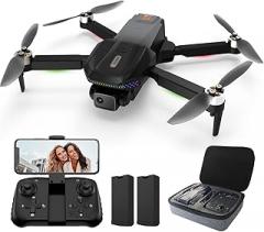 1080P Camera Drone for Adults, Brushless Motor FPV Foldable Quadcopter with 2 Batteries for 50 Mins Flight, One-Key Start, Altitude Hold, 360° Flip, Carrying Case