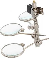Clip-on Magnifier for Glasses, 5X to 15x Adjustable Magnifying Lens for Jewelry Watch Repair, Soldering, and Electronics - Hands-Free Loupe with 3 Interchangeable Lenses
